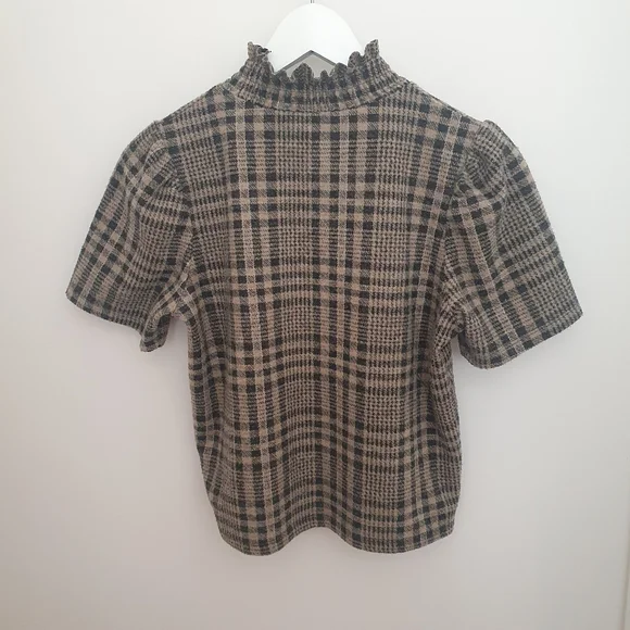&me plaid Brown top size S - Picture 5 of 8